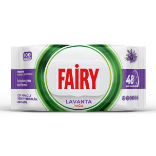 Влажные салфетки для очистки Fairy с ароматом лаванды, 100 штук